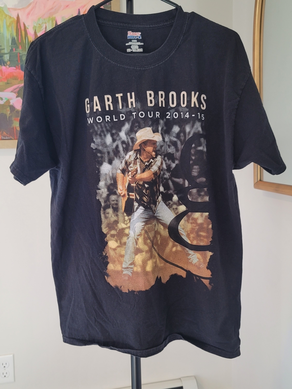 GARTH BROOKS World Tour 2014-2015 T-shirt Hanes Beefy T Men's Size L